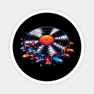 Dripping Colorful Vinyl Record Magnet